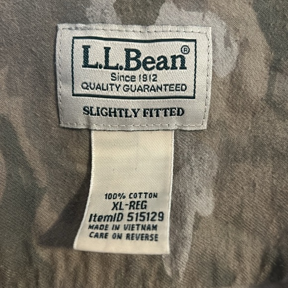 L.L. Bean Camouflaged Long Sleeve Button up Shirt Size XL. 100% Warm Cotton - Picture 8 of 11